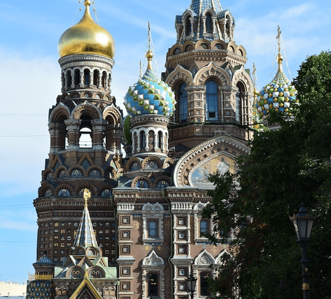 Image of Saviour of the Spilled Blood, Russian Orthodox Church, located in St Petersburg. It was built between 1883-1907